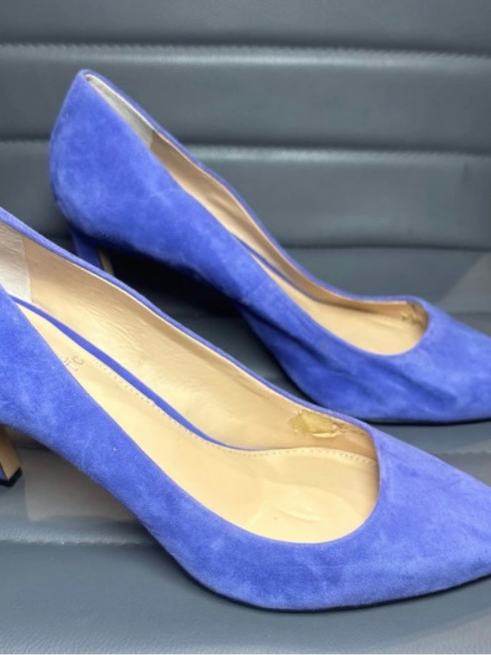 Vince Camuto Vibrant Blue Suede Pointed-Toe Pumps